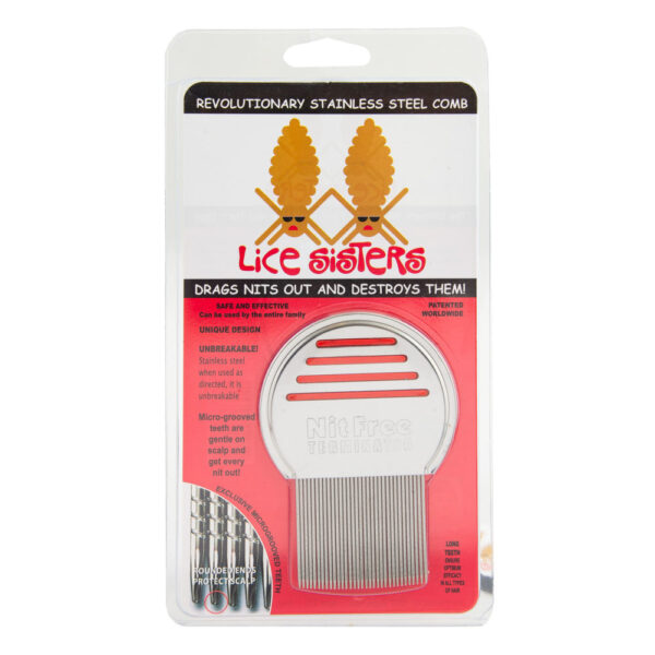 Lice Sisters Lice Treatment Stainless Steel nit Comb lice removal Birmingham Michigan drags nits out and destroys them product photo